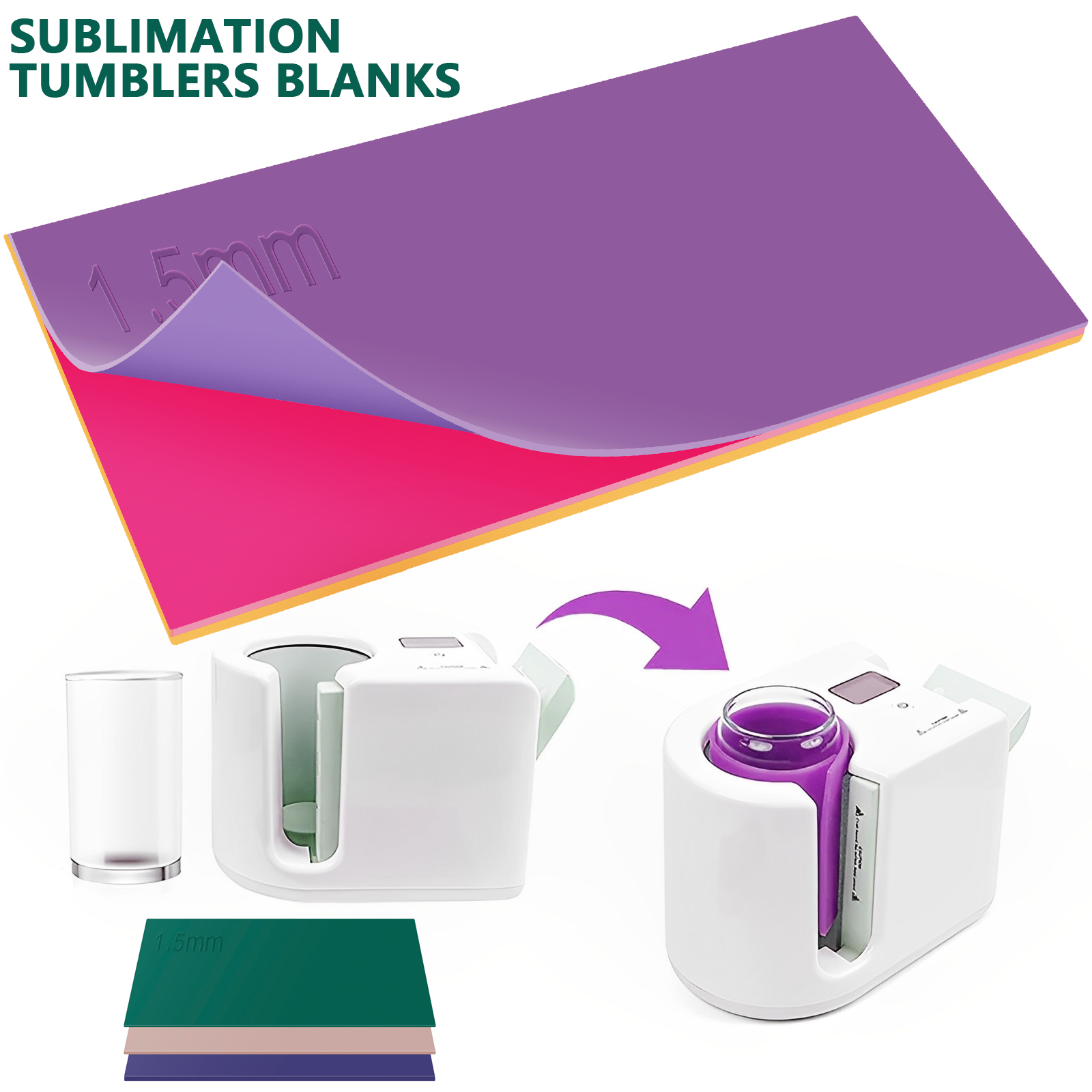 Commercial Printing Press - 3Pcs Sublimation Tumbler Wrap in 3