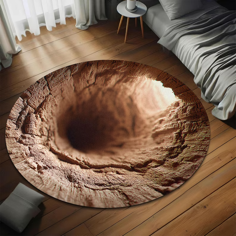 3D Mountain Hole Printed Rug M - Wholesale Commercial Printing reseña y precio