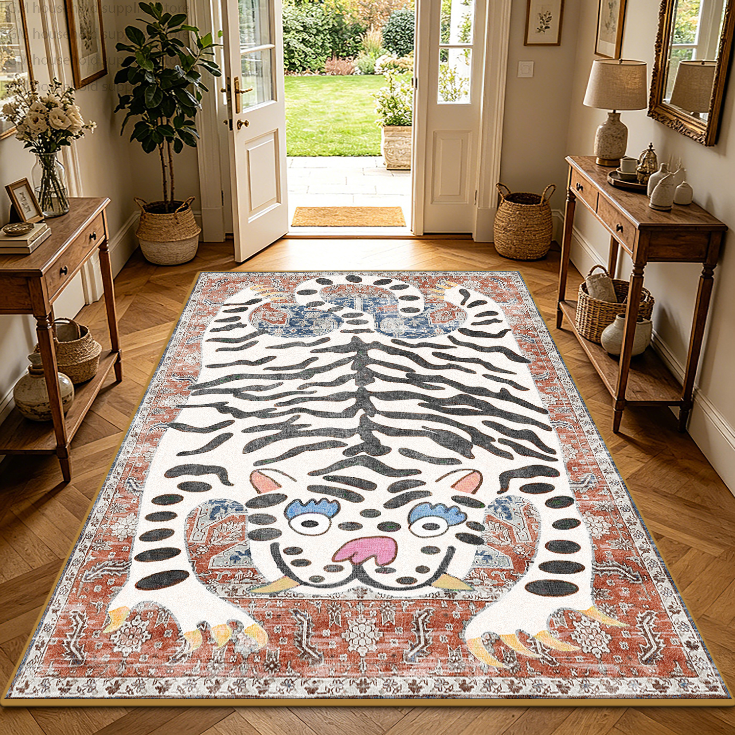Boho Tiger Print Retro Carpet  - Wholesale Commercial Printing reseña y precio