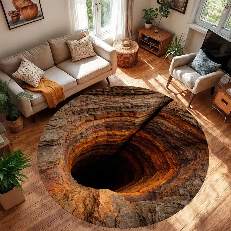 3D Vortex Round Rug Depth Illu - Wholesale Commercial Printing reseña y precio