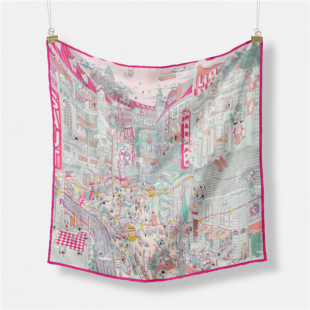 Twill Silk Scarf Woman Commerc - Commercial Wrap Printing reseña y precio