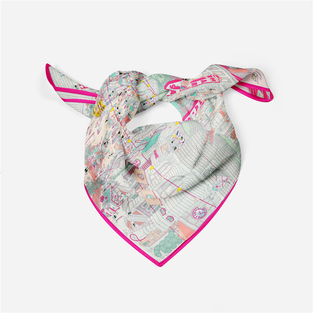 Twill Silk Scarf Woman Commerc - Commercial Wrap Printing reseña y precio
