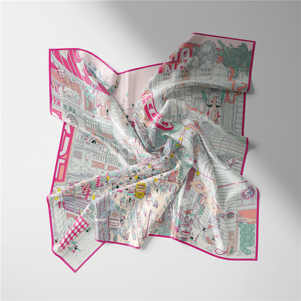 Twill Silk Scarf Woman Commerc - Commercial Wrap Printing reseña y precio